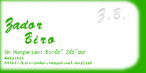 zador biro business card